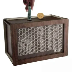 1000/2000/3000/5000/10000 Euro Money Box Wooden Piggy Bank Money Vault Savings Box Challenge Cash Storage Case