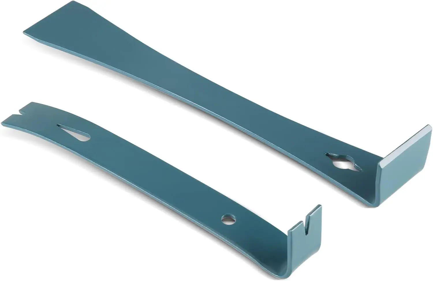 

2-Piece Flat Pry Bar Set with Teardrop Nail Puller, 7-1/4" & 9-1/4", High-Carbon Steel, Gray Finish