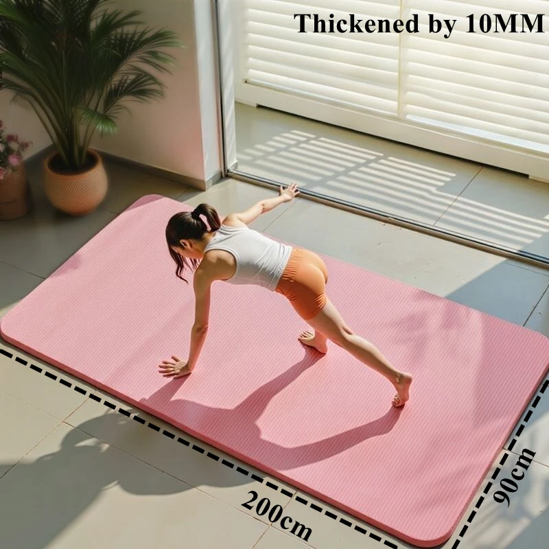 200/185 × 80/90 سنتيمتر اليوغا عدم الانزلاق رغوة اليوغا منصات اللياقة البدنية بساط بيلاتيس تجريب الرياضة لوح وسادة معدات الصالة الرياضية 10 مللي متر اضافية سميكة توسيع