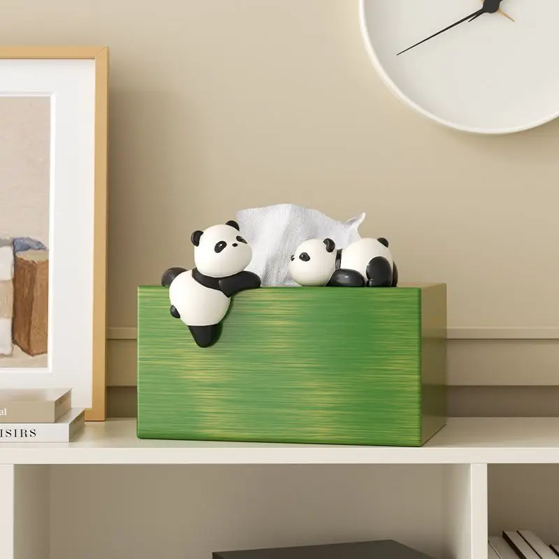 Cute Panda Creative Tissue Box Ornament Home Decor Living Room Dining Table Tea Table Paper Box Storage Box