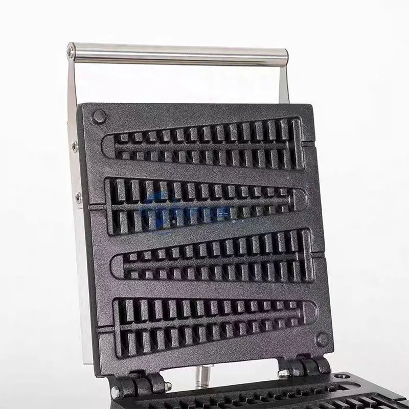 Commercial 4Pcs Lolly Waffle Baker Machine Pine Tree Shaped Waffle Making Machine 220v