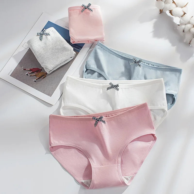 

5Pcs/Set Cotton Women Panties Female Plus Size Underwear Solid Color Briefs Girls Breathable Sexy Lingerie Comfort Intimates
