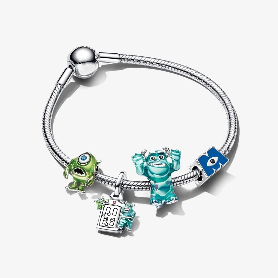 Disney Pixar Monsters Inc Bracelet Set Series Mickey Minnie Beads Women's Fit Original Pandora Bracelet Charm DIY Jewelry