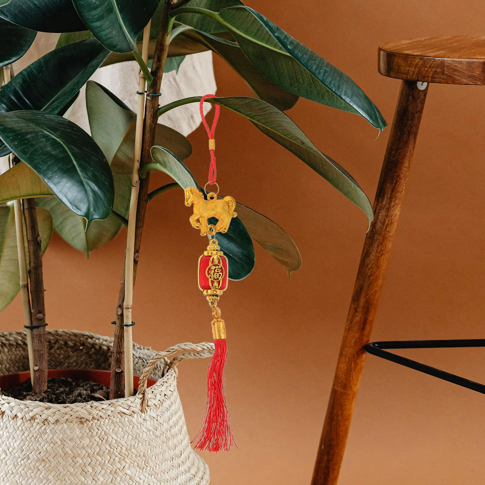 

6Pcs Year of The Horse Decorations Hanging Pendants Chinese New Year Bonsai Inspired Ornaments for Home Office Car Mirror Spring