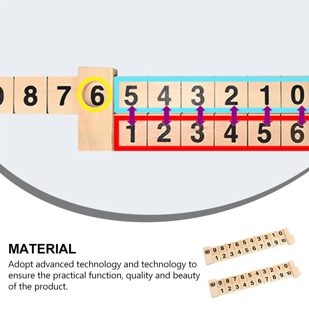 2 Stücke Holz Mathematik Arithmetik Lineal Pädagogische 1-10 Lernen Zählen Addition Subtraktion Wissenschaftliche Schiene Design Entwickeln