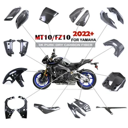 Motorcycle Accessories Fender Fuel Tank Guard Side Panel Fairing Kit 3K Dry Carbon Fiber For Yamaha FZ10 MT10 2022+2023 2024