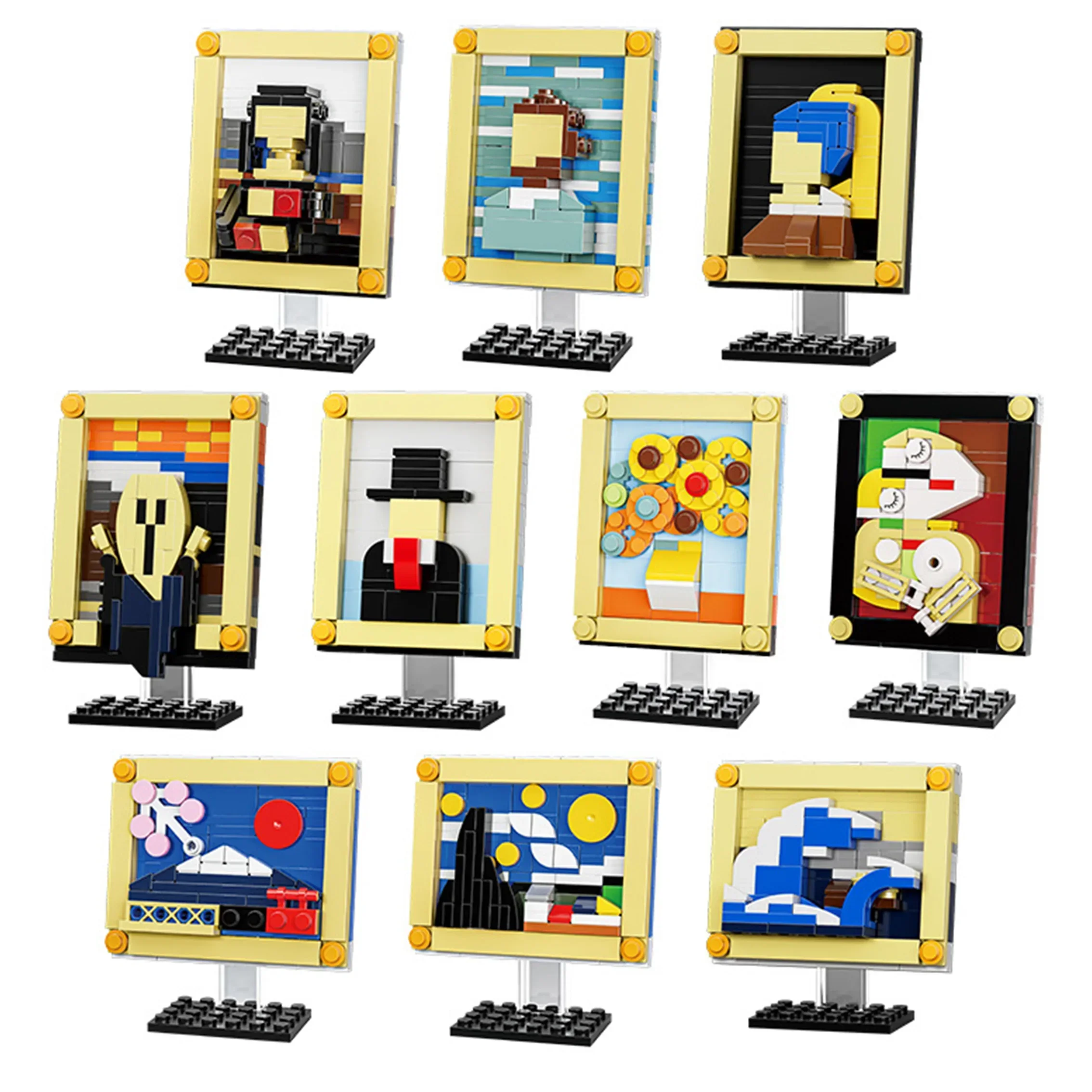 2023 world famous painting art combination to create children\'s educational exercise hands-on ability toy table decoration