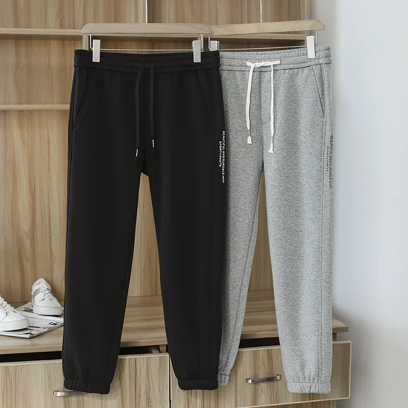 High Quality Sport Casual Heavyweight Sweatpants Winter Fall Fashion Men's Thicken Fleece Warm Pants Gray Simple Basical Trouser