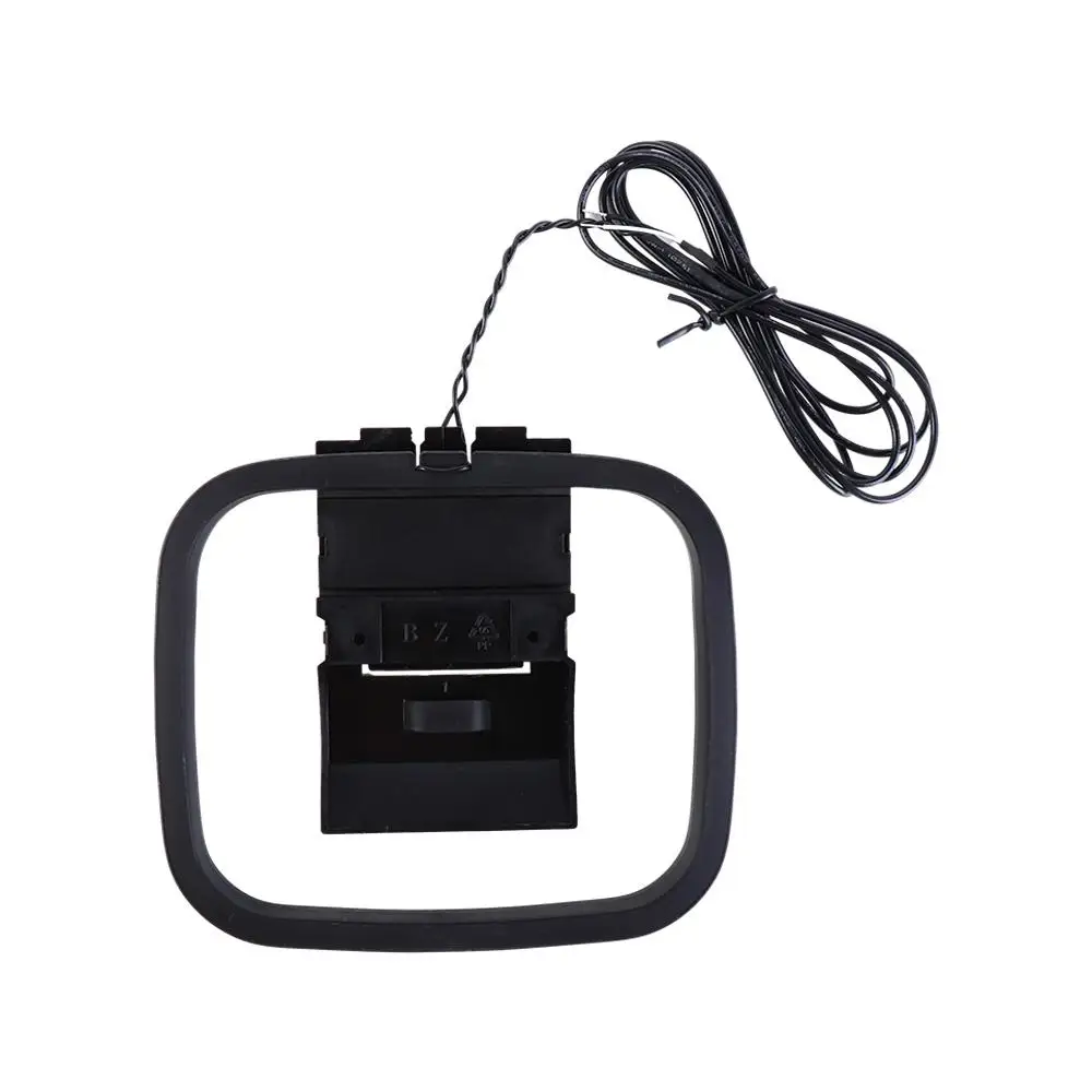 Schwarze Radio-Loop-Antenne, 2-polig, AV-Audio, blanker Draht, FM-Radio-Loop, Radiosignal, Empfang, Heim-Stereo-Empfänger, Am-Loop-Antenne