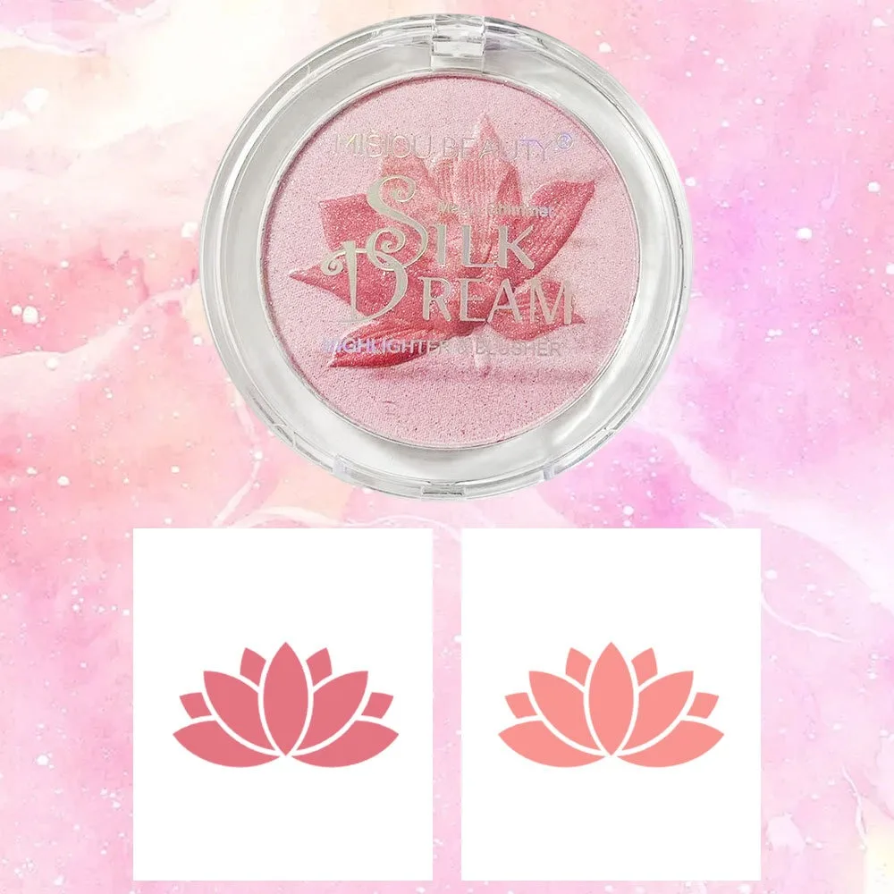 Matte Lotus Embossed Powder Blush Waterproof Multifunction Pearlescent Highlight Eyeshadow Eye Shadow Multi-purpose