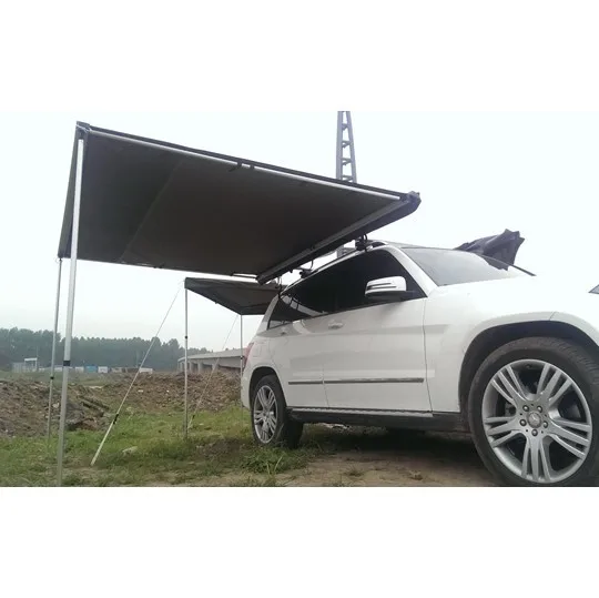 Retractable Car Side Camping Awning In Removable Roof Top Camper Tent