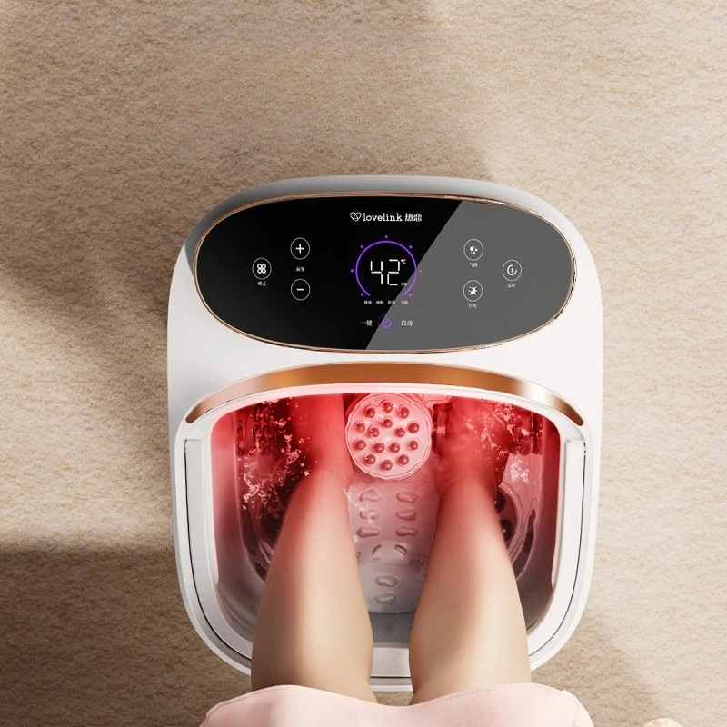 Automatic Heated Foot Bath Massager, Deep Calf Constant Temperature Pedicure Tub Electric Massage Fumigation Footbath Machine