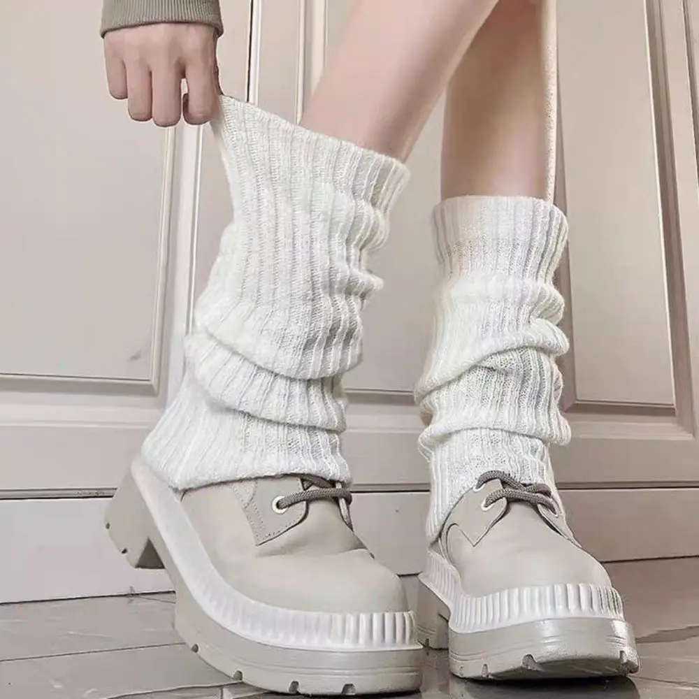 Frauen Herbst Lange Socken Gestrickte Fuß Abdeckung Bein Atmungsaktive Wärmer Winter Protector Strumpf Legging Nicht-Slip Hause Damen socken