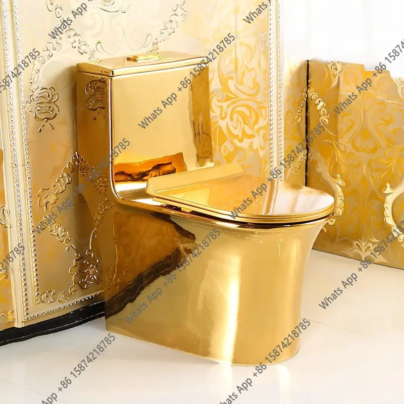 

European style golden toilet creative personality art bar flush toilet siphon color deodorant toilet