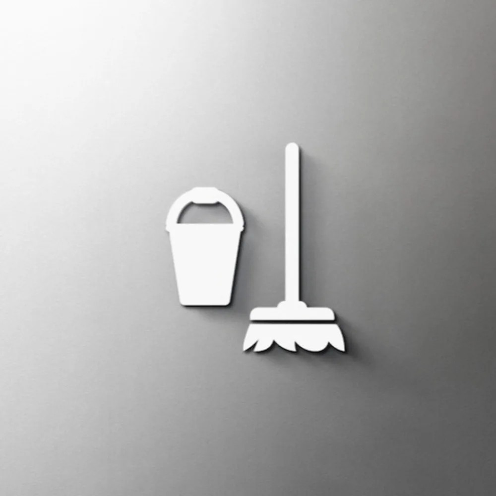 Cleaning Room Acrylic Laser-cut Door Sign, Self Adhesive 3D Wall Decor for Home Hotel Lounge