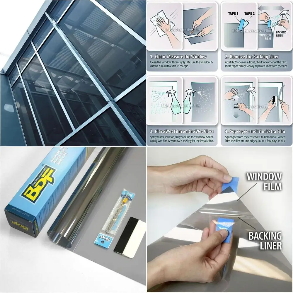 

Натуральная черная солнцезащитная пленка 50, 48 x 14 футов, термооттенок для окон