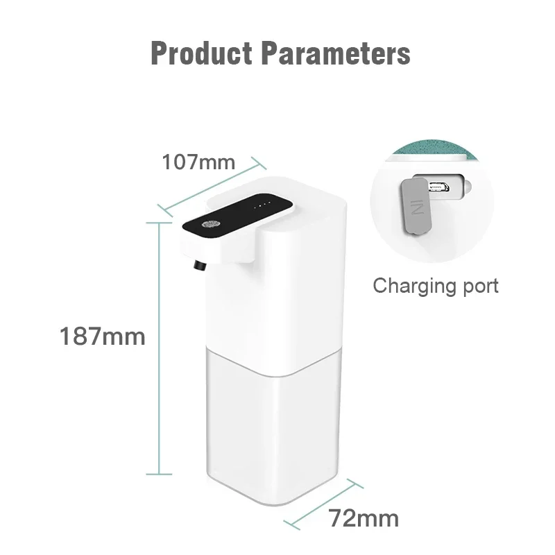 USB 충전 자동 액체 비누 디스펜서, 비접촉식 적외선 센서, 핸즈프리 비누 핸드 센서 디스펜서, 스마트 폼 머신