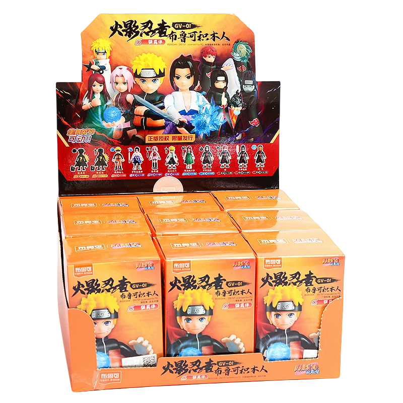 Blokees Naruto figurines d'action bricolage jouet Uzumaki Uchiha Figurine Kakashi jouets d'épissure mobiles Jiraiya boîte aveugle enfants cadeau d'anniversaire
