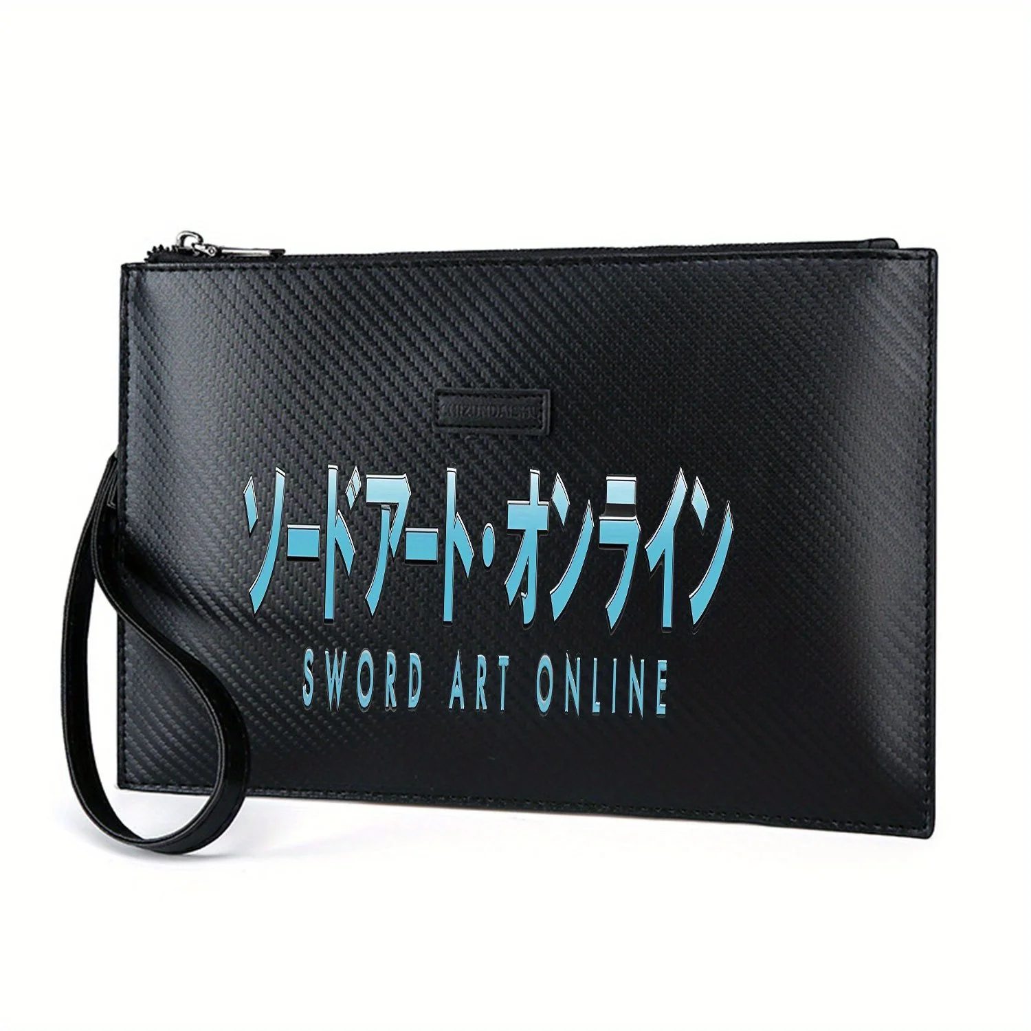 شعار نصي مميز على الإنترنت من Sword Art. حقيبة يد رجالية أنيقة مطبوعة من البولي يوريثان عصرية وعملية للحمل اليومي