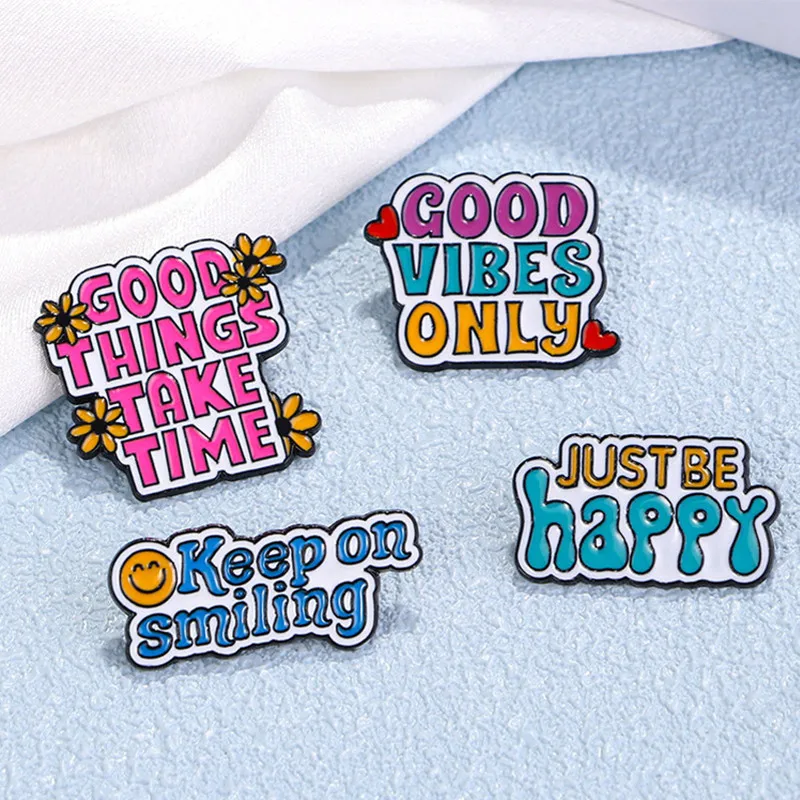 Fashion Warm Letters Brooch pine needle Women's lapel pin backpack badge clothing accessories phrases Christmas jewelry gifts