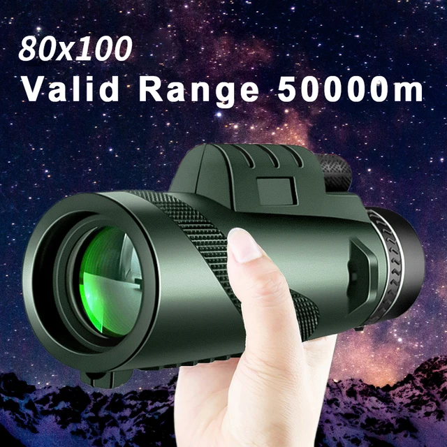 80x100 HD ZOOM potężny monokularowy teleskop przenośna lornetka teleskop dalekiego zasięgu polowanie Camping ze statywem klips do telefonu