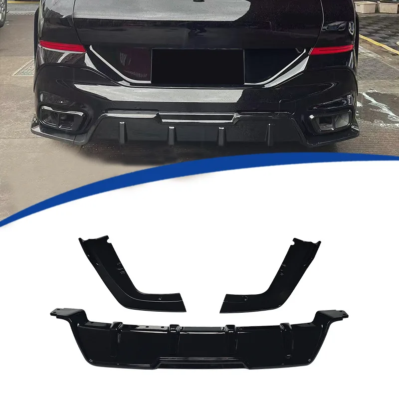 

For BMW X6 G06 2020-2025 Black Warrior 3-Piece Rear Splitter Diffuser ABS Plastic