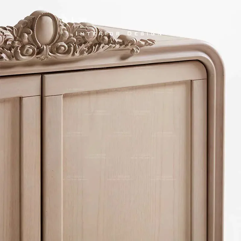 

b25-1 solid wood carving flower double door wardrobe retro studio furniture medieval bedroom storage wardrobe