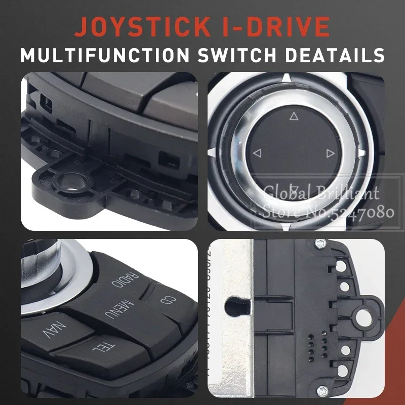 10pin Media Multifunctional Button Switch Controller 65829206446 Multi Media Control Knob for BMW F07 F10 F01 F02 65829206444