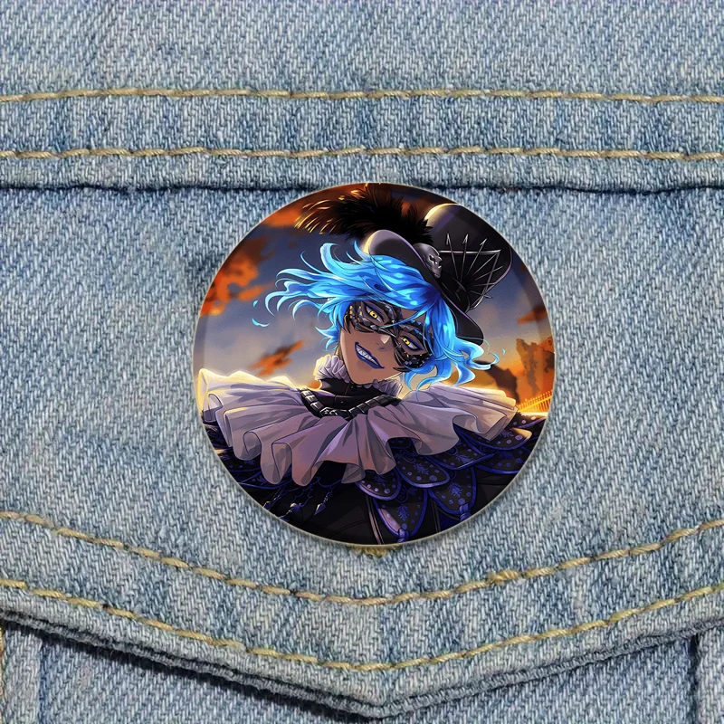 32/44/58mm Twist Wonderland Pins Round Cartoon Handmade Brooch for Backpack Cothes Accessories Anime Collection Badge Decoration