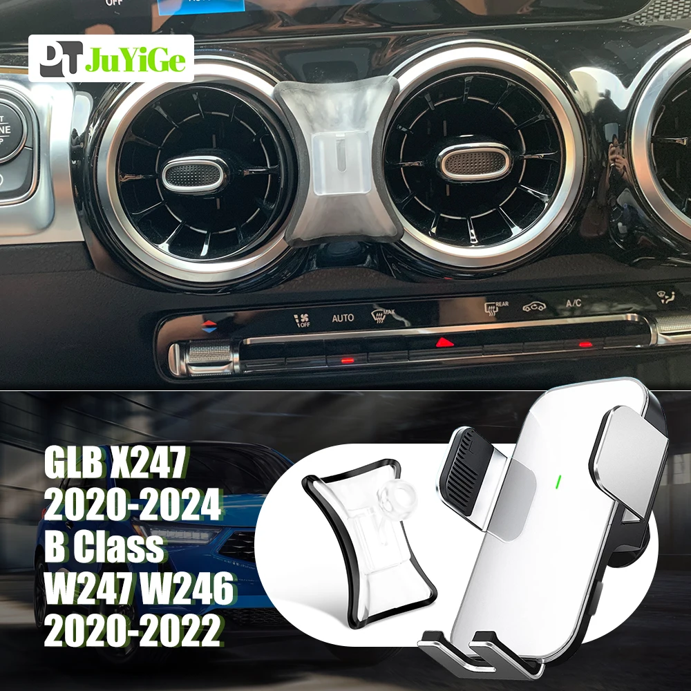 

For Mercedes Benz GLB Class X247 2020-2024 B Class W247 2020-2022 Mobile Phone Holder Special Solar Magnetic Wireless Charging