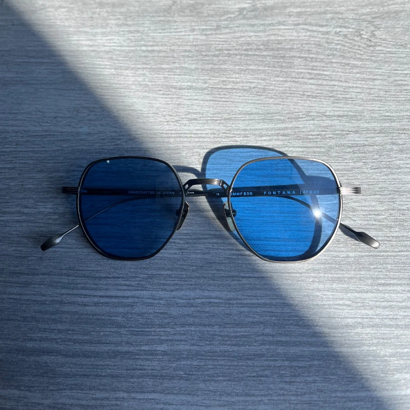 

Retro Titanium Vintage Round Design Frame Men Aesthetic Distinctive Women Sunglasses Modern Technique FONTANA