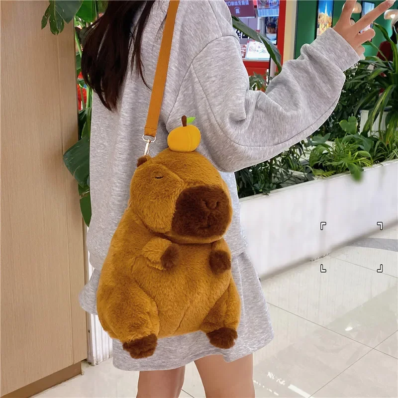 Dolphin Backpack Kapybara Cute Plush Shoulder Bag Dual Purpose Shoulder Bag Cute Water Dolphin Doll Handle Mini Backpack Bags