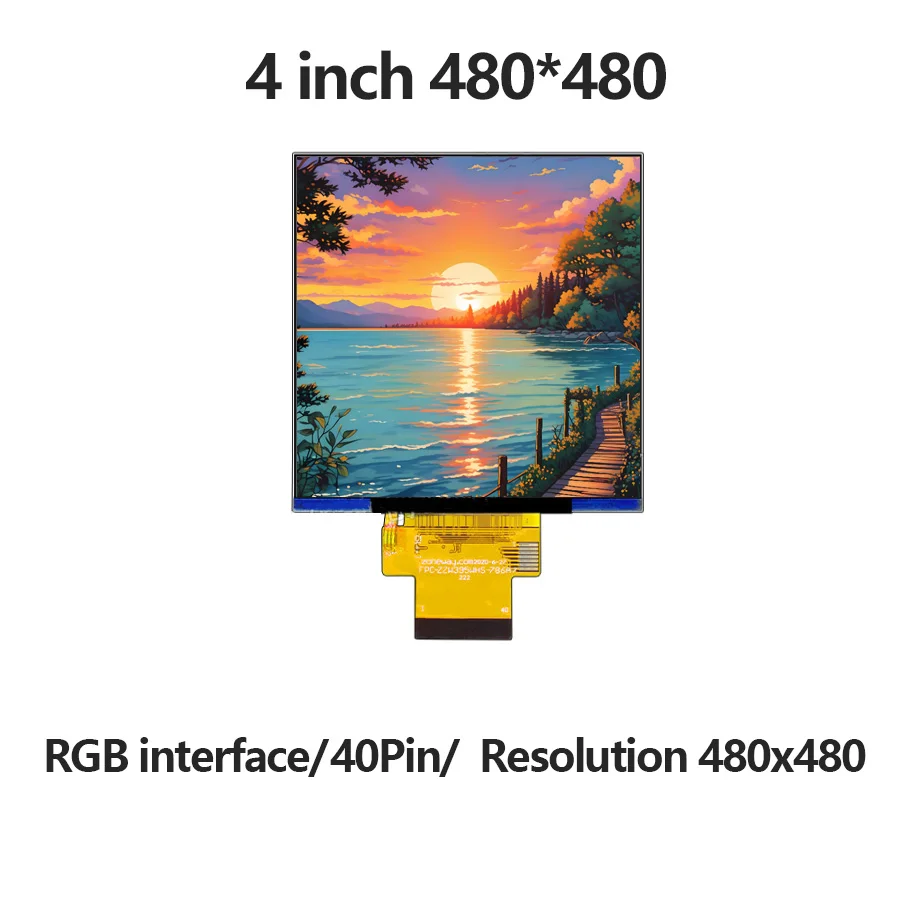 3.95 inch Square Screen 4 inch IPS LCD TFT Display 480X480 Resolution RGB Capacitive Touch Screen with HDMI Driver