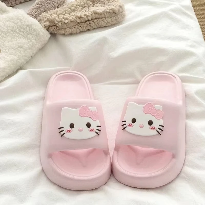 

Kawaii Hello Kitty Girl's Sandals Summer Outdoor Home Interior Non-Slip Anti-Odor Wear Eva Lightweight Flip-Flop Gift New Style