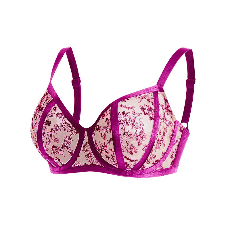 80 85 90 95 D E F G H Stick On Bra Plus Size Lingerie For Women Brasier Mujer Brassiere Femme Floral Top Woman Clothes