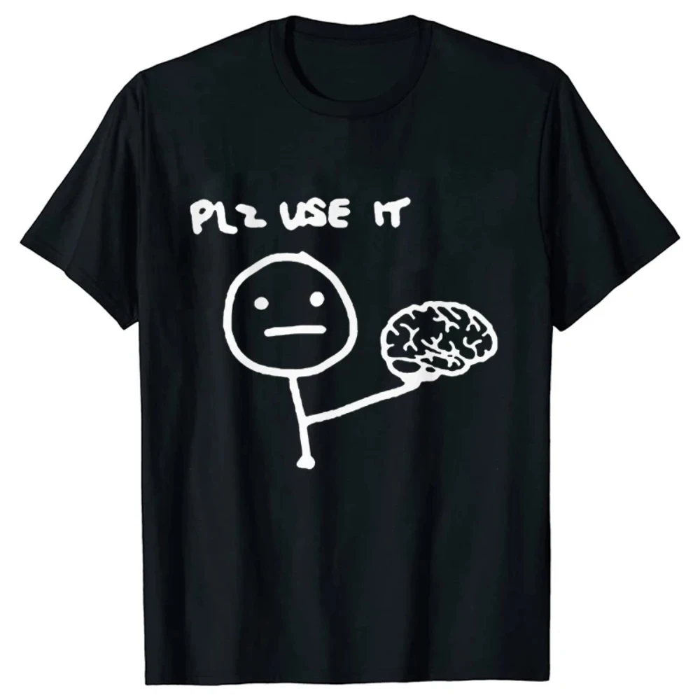 1pc Lustige Bitte Verwenden Sie So Ihre Gehirn Sarkasmus T Shirts Lustige Grafik Y2k Tops Streetwear Kurzarm Humor Witz männer T-shirt