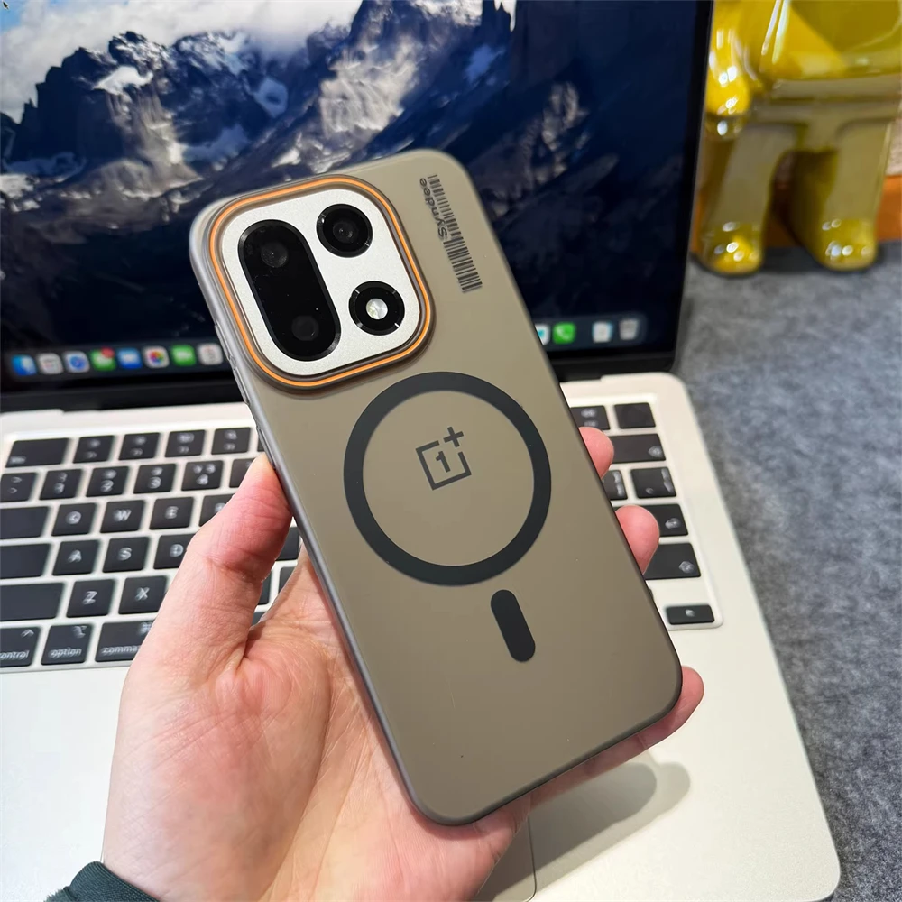 Étui de chargement sans fil à code-barres givré fin pour Oneplus 15 15R 13 13R 13T 13S 12R 11R 10R 9R 8T 1+ACE 6 2 3 5 Pro Coque rigide en PC