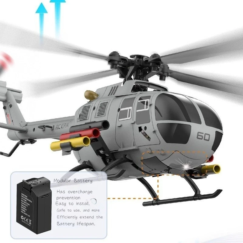 New Bo105 Camera C186s Remote Control Helicopter Six-Channel Brushless Optical Flow Positioning Adult Boy Toy