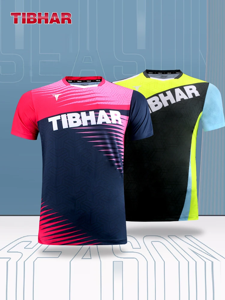 Genuine New Tibhar 02301 Table Tennis Clothes For Men Women Clothing T-shirt Short Sleeved Shirt Ping Pong Jersey Sport Jerseys