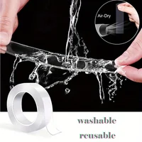 "Versatile Reusable Double-Sided Waterproof Adhesive Tape - Perfect for Kitchen and Bathroom Supplies" 3