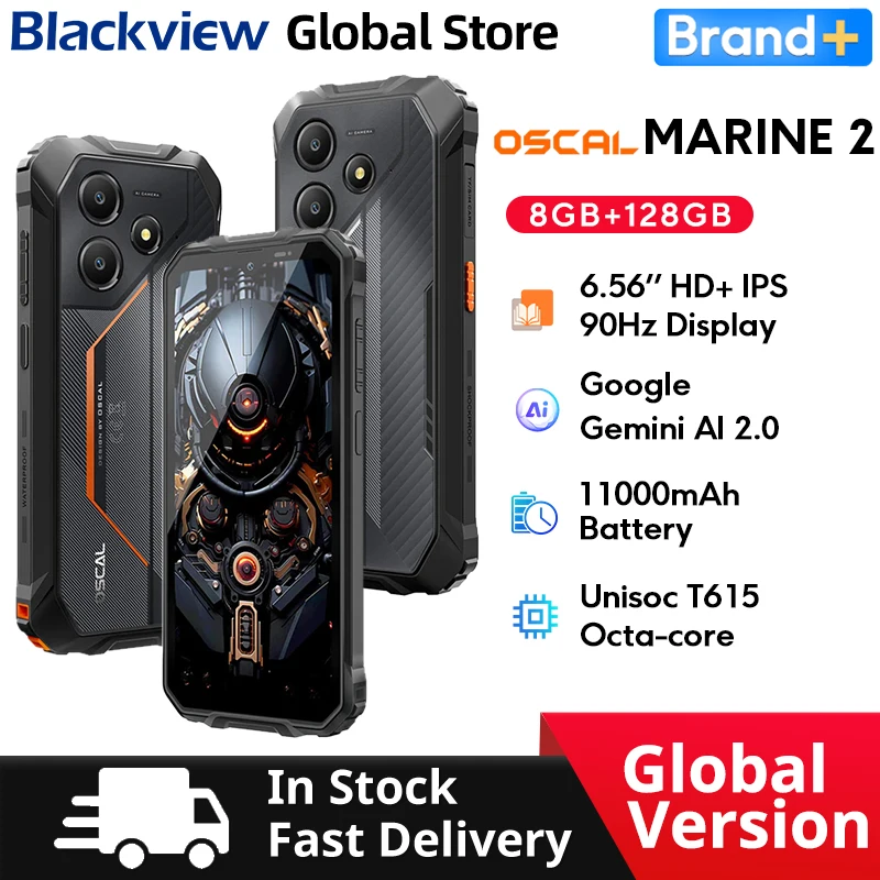 yZ[zBlackview MARINE 2 MbhX}[gtH 6.56C` HD+ IPS 90HzfBXvC 11000mAh Android 15 NFC 16MPJ 8GB 128GBgѓdb