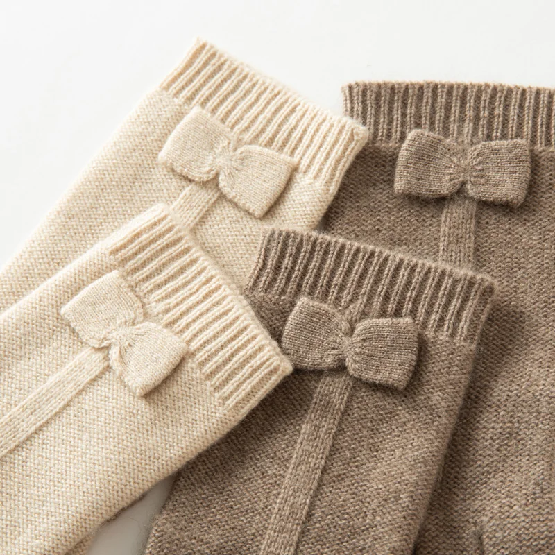 Winter High-Quality Cashmere Touch Screen Gloves Women Soft Warm Stretch Knit Mittens Full Finger Guantes Female Crochet Luvas