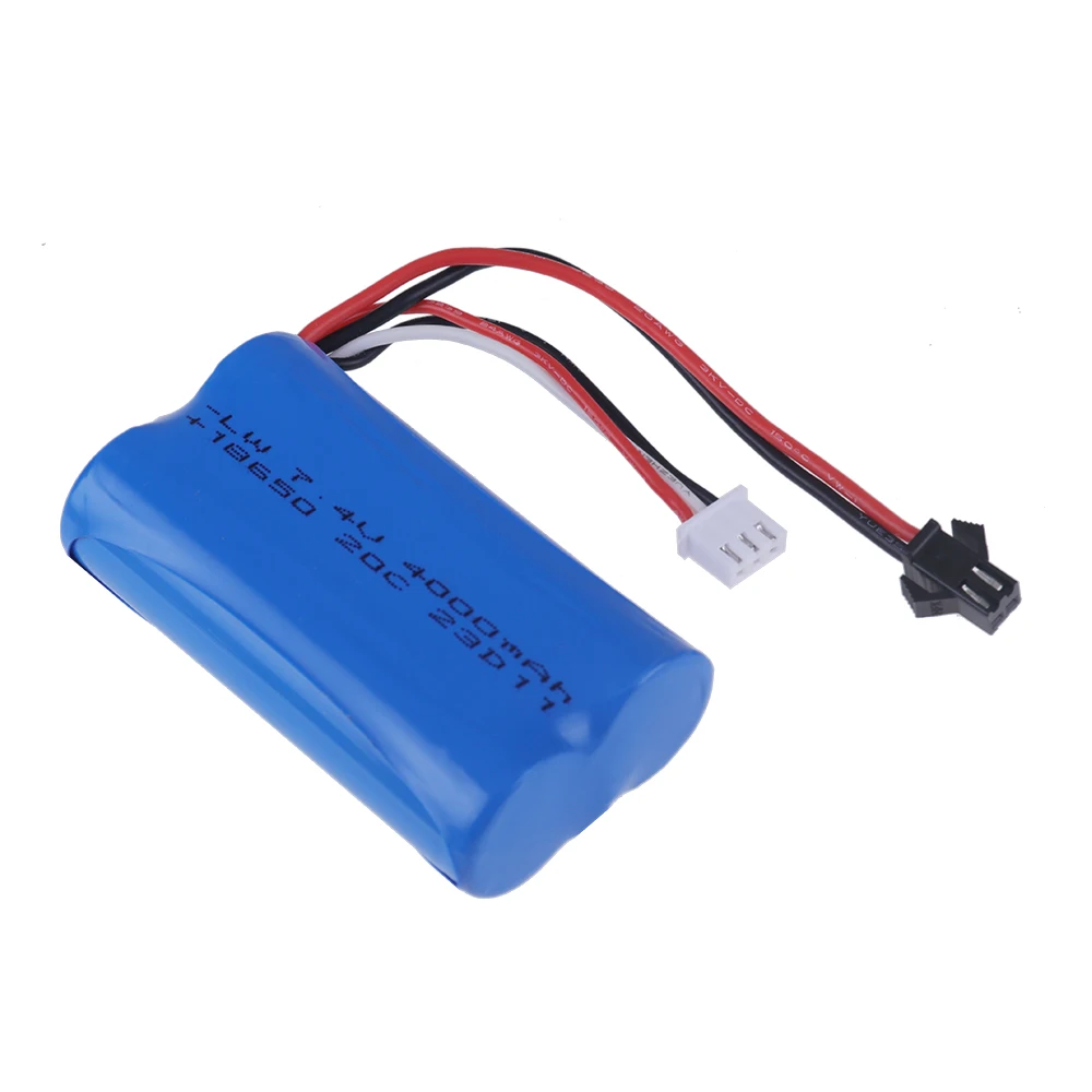 7.4V 1500/2200/3000/ 3500 mAh JST/T/SM Plug 18650 2S li-ion Battery for Wltoys 12423 10428 12429 12401 12402A RC Car Spare Parts