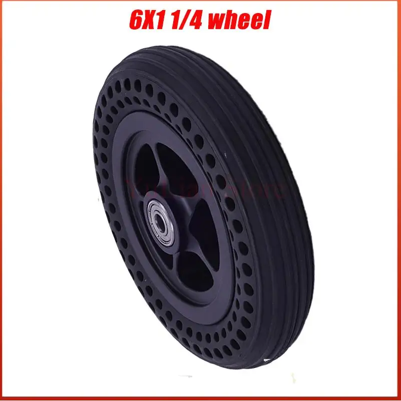 6-inch 6X1 1/4 wheelchair front small accessories star M2 menu inflatable honeycomb solid tyre assembly
