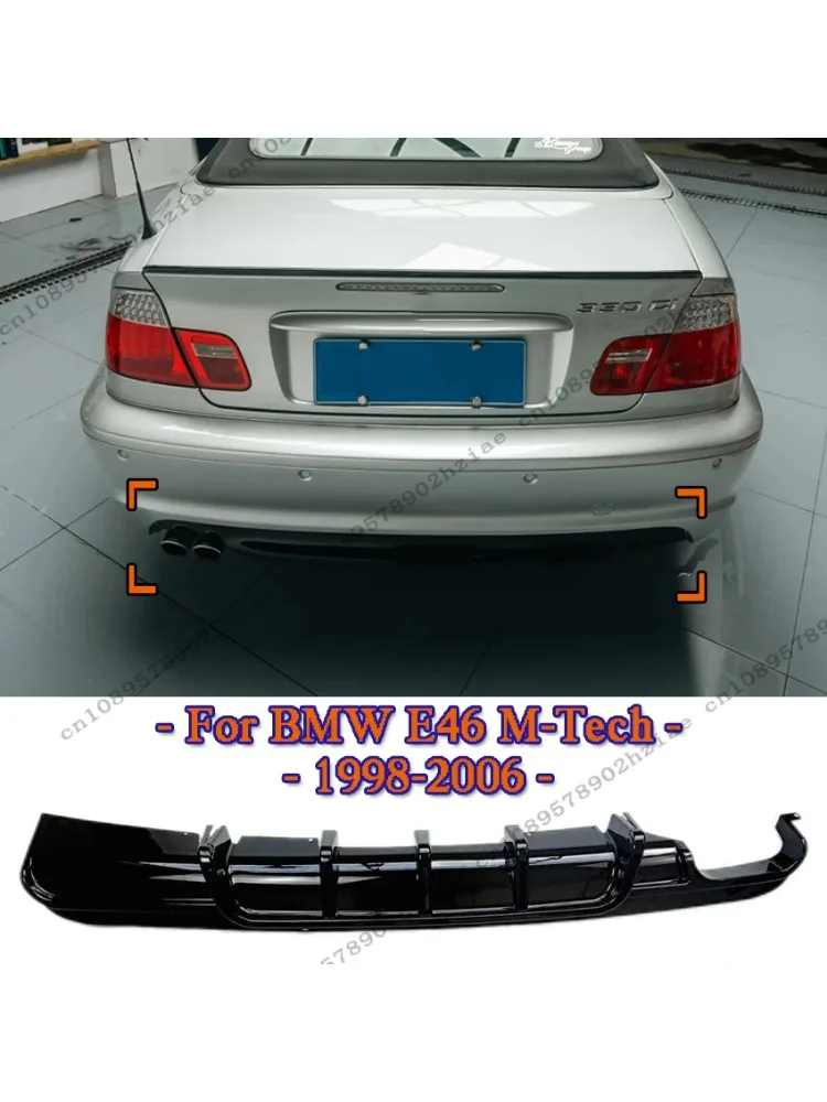 Auto Achterbumper Lip Spoiler Diffuser Met Led Licht Voor Bmw E46 320i 325i 328i M-Sport 1998-2006 Achterbumper Sport Diffuser - afbeelding 2