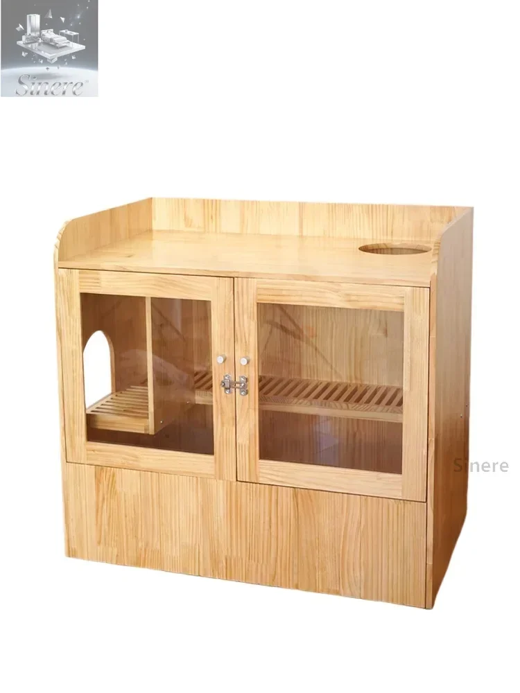 

Mohan solid wood cat toilet abinet closed pet toilet litter box splash-proof deodorant tcfurniture