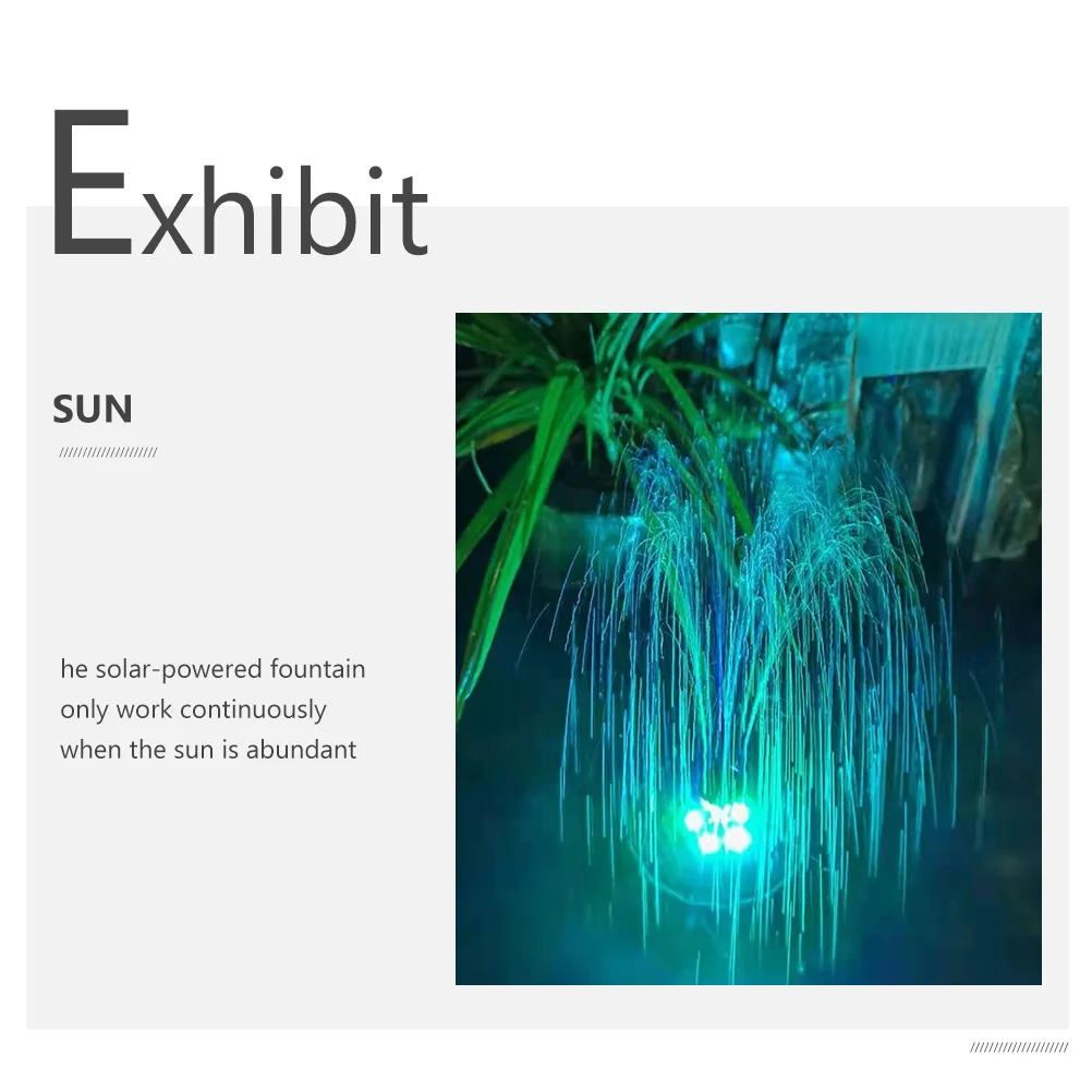 

1Set Solar Fountain Outdoor Garden Decor Round Floating Solar Powered Fountain Pump for Pool Pond Bird Bath Oxygen Aeration