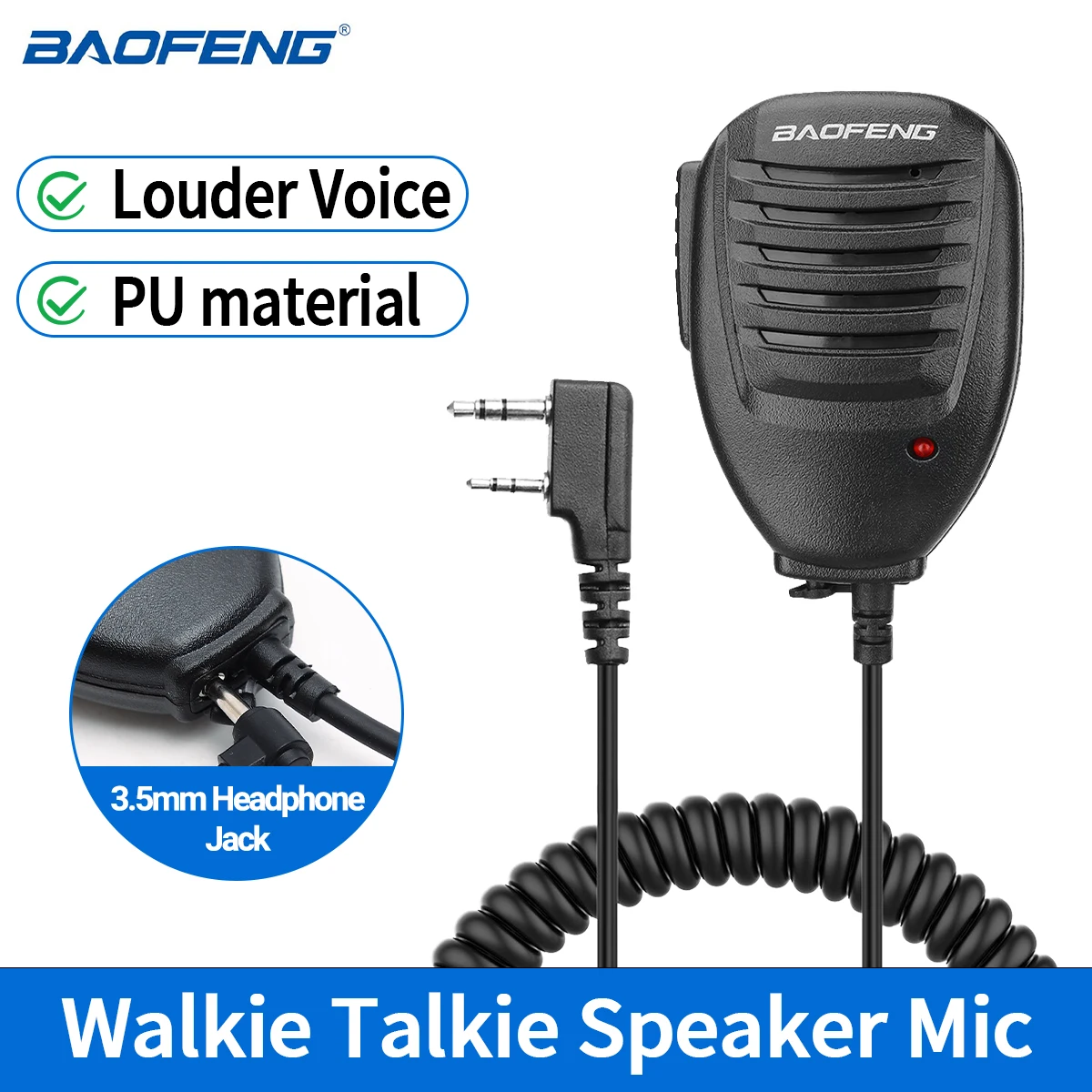 Baofeng Microphone Shoulder Speaker for UV-5R UV-21 UV-5RH Pro Walkie Talkie QuanSheng UV-K5 UV-K6 Two Way Radios Accessories