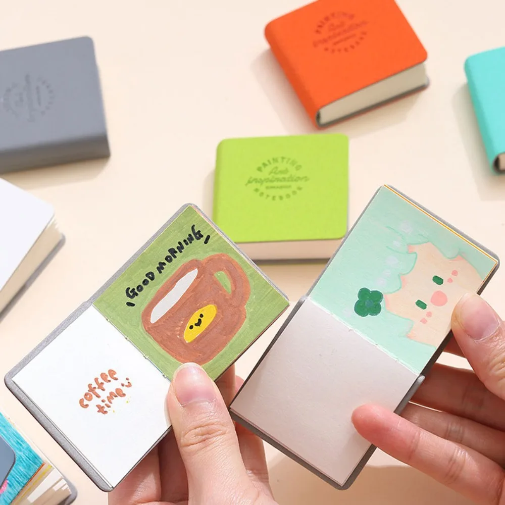3pcs Cute Mini Paintbook Portable Compact Markbook Pocket Picture Book Cardboard Hand Ledger