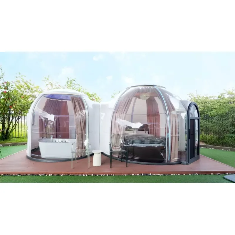 Modern Four Season Waterproof Hard Igloo Geodesic Dome Tent Prefab Bubble House for Hotel/Party/Camping/Dining Events